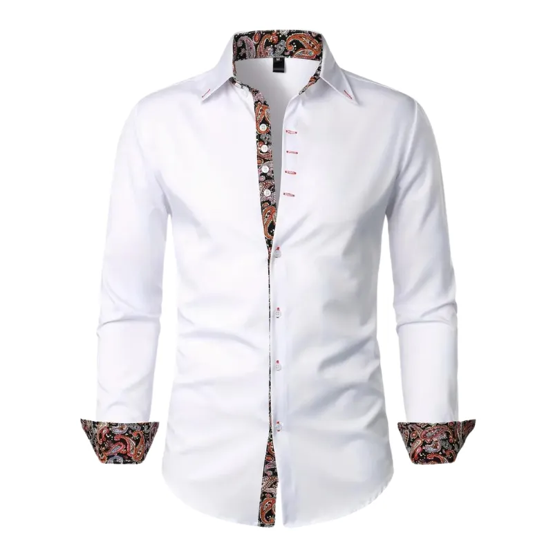 Men's Casual Shirt with Paisley Accent made by Northstyle Fashion