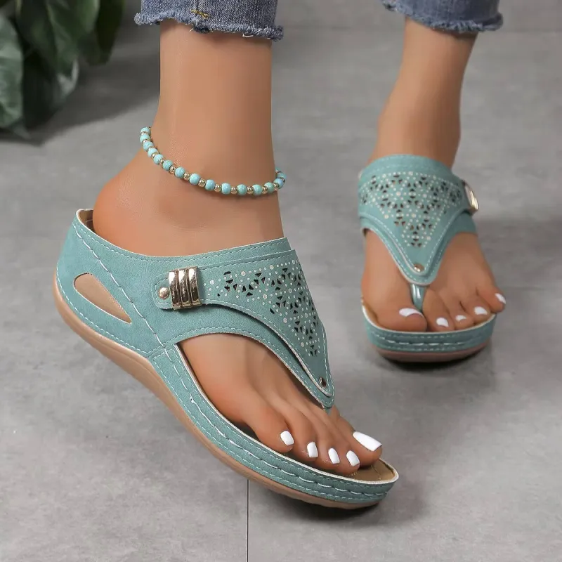 Brooke - Women's Cushioned Toe Post Sandals with Non Slip Sole made by Northstyle Fashion