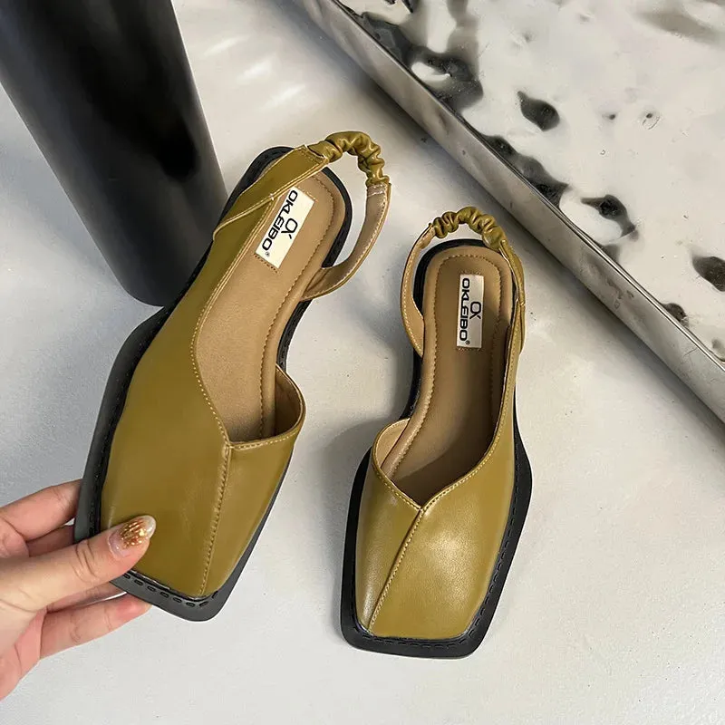 Women's Stylish Slingback Sandals with Comfortable Square Toe made by NorthStyle