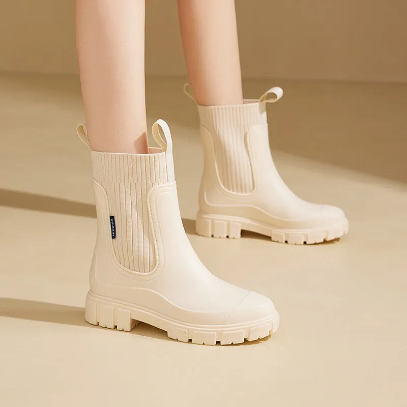 Heather - Women's Waterproof Chelsea Rain Boots with Lug Sole made by Northstyle Fashion