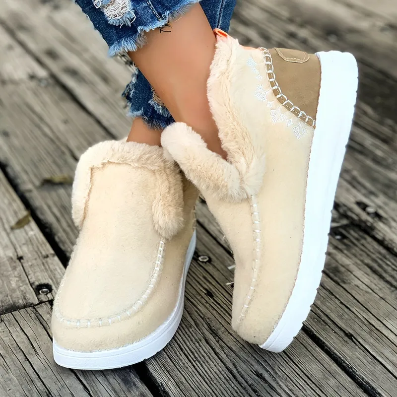 Jane - Women's Faux Fur Lined Slippers with Loafer Shape made by Northstyle Fashion