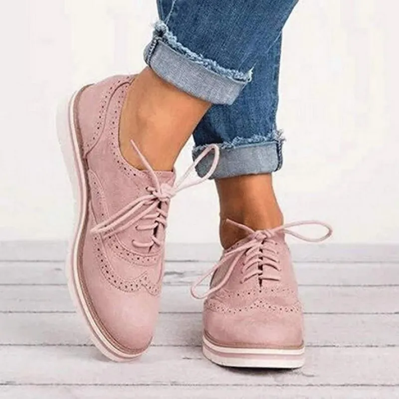 Women's Lace Up Oxford Brogue Shoes made by Northstyle Fashion