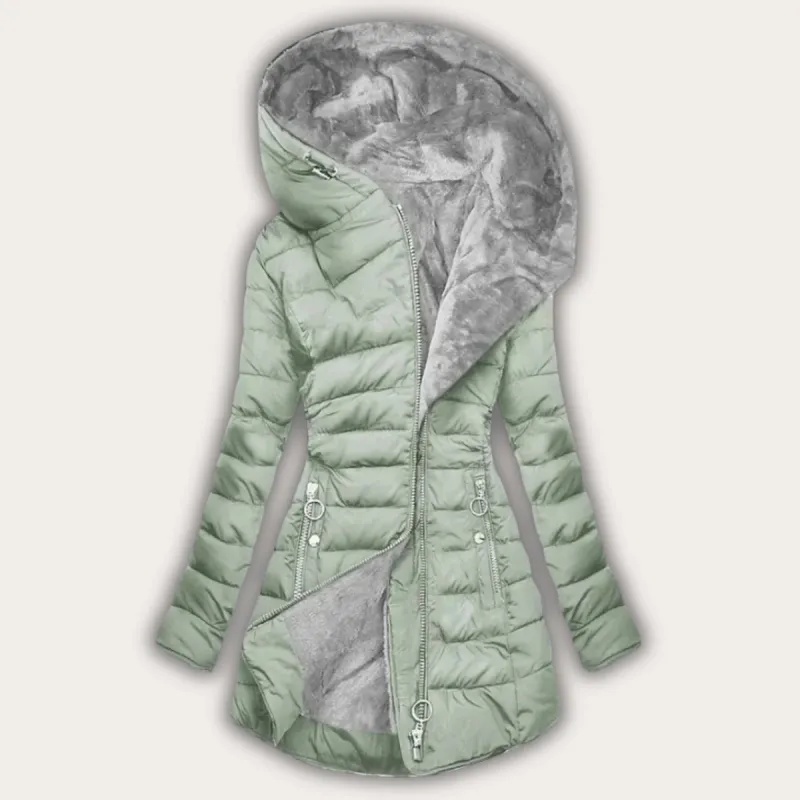 Women's Quilted Coat with Lined Hood made by Northstyle Fashion