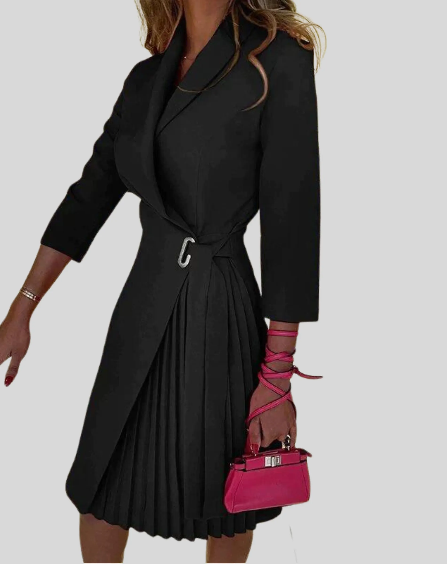 Women's Fitted Pleated Midi Dress sold by Northstyle Fashion product image thumbnail 4