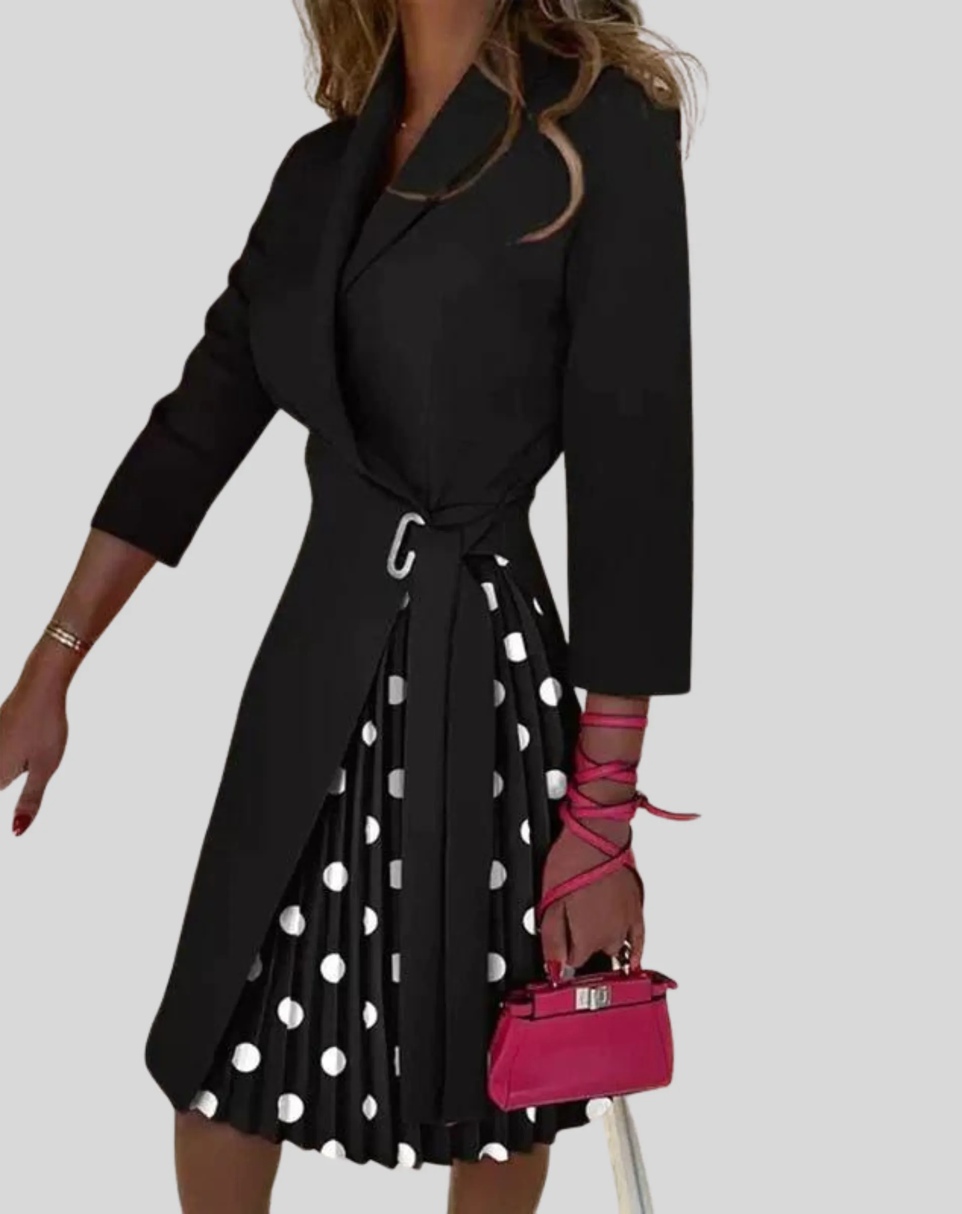 Women's Fitted Pleated Midi Dress sold by Northstyle Fashion product image thumbnail 5