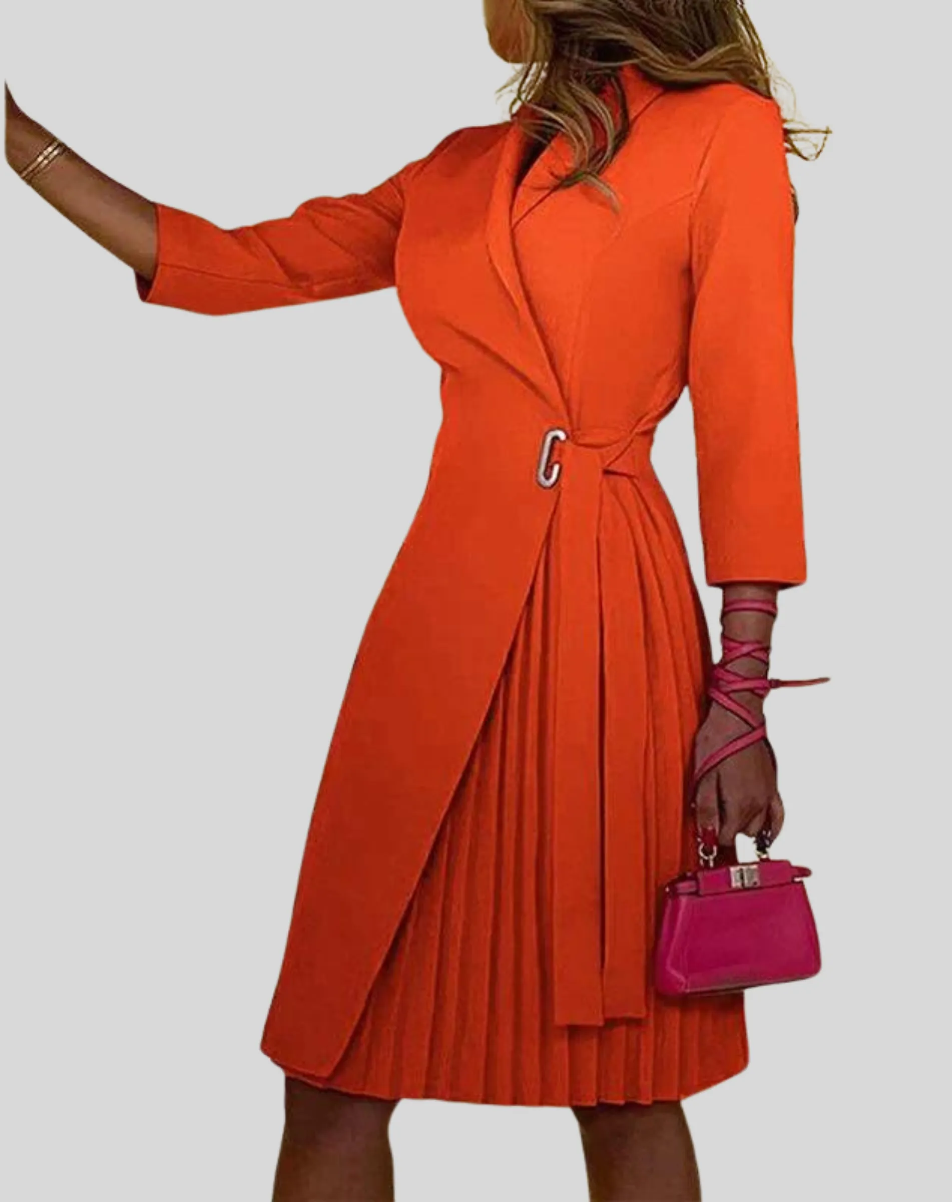 Women's Fitted Pleated Midi Dress sold by Northstyle Fashion product image thumbnail 2