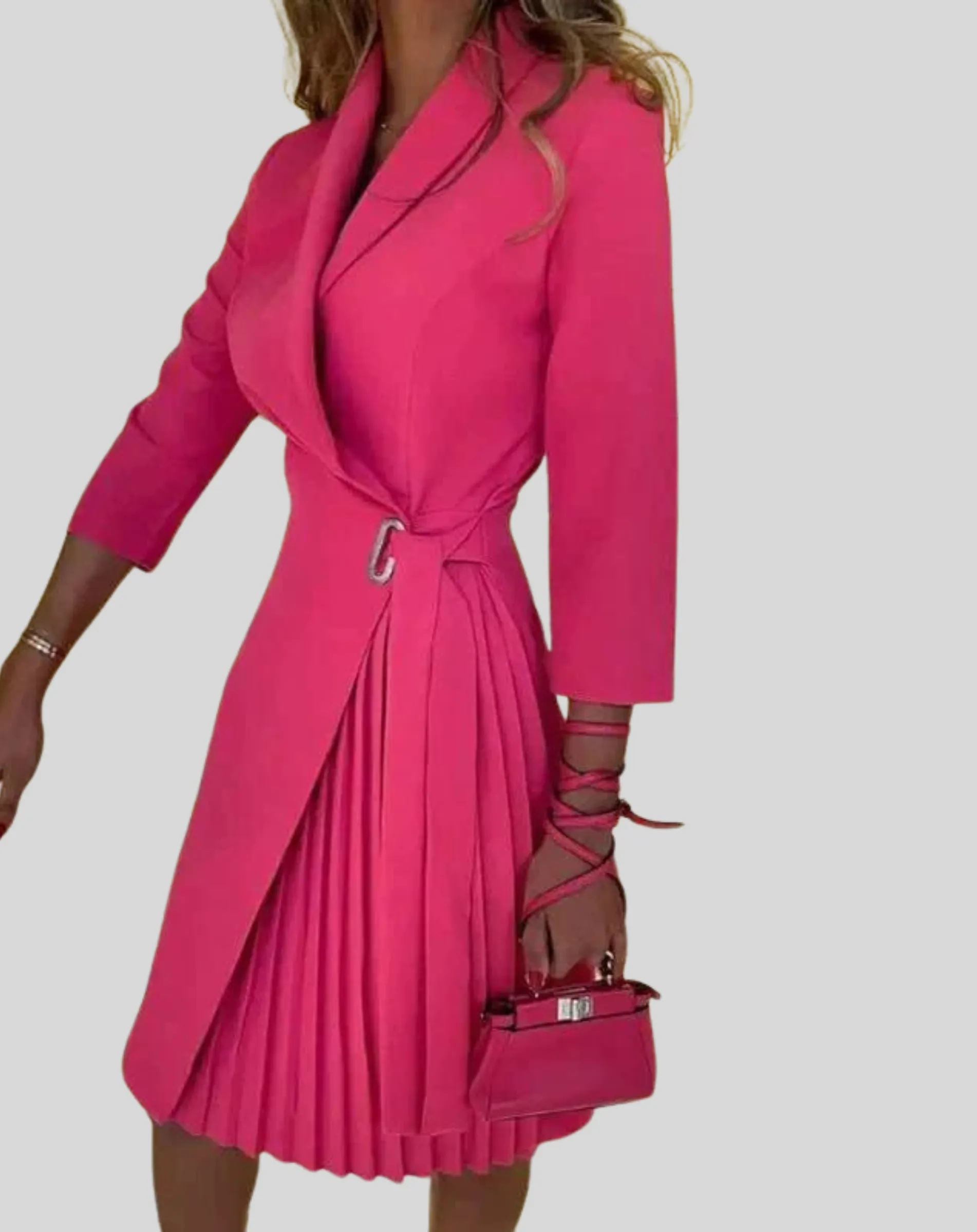 Women's Fitted Pleated Midi Dress sold by Northstyle Fashion product image thumbnail 3
