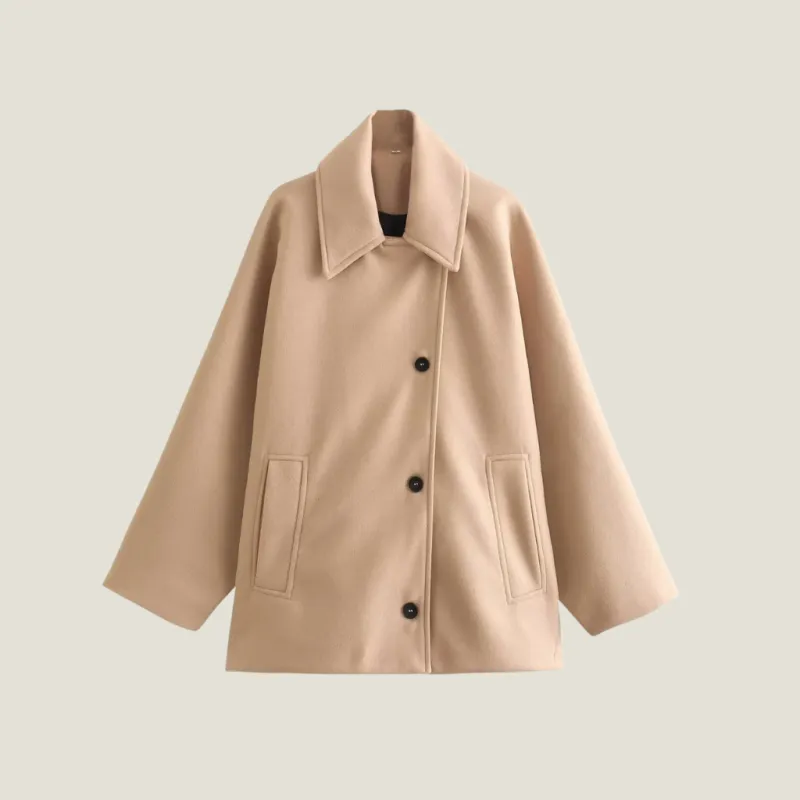 Women's Relaxed Button-Front Coat made by Northstyle Fashion