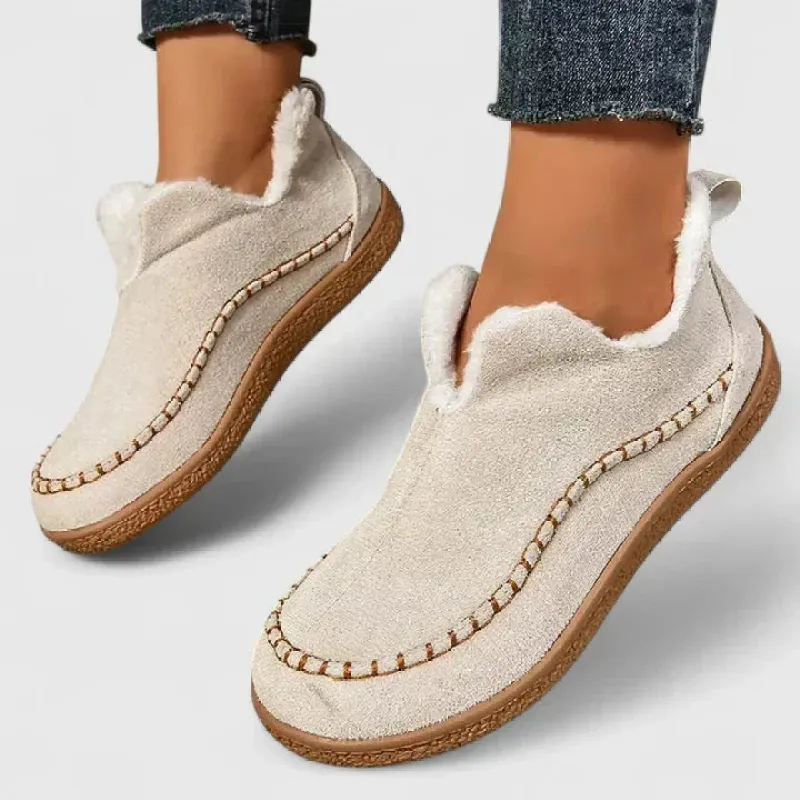 Women's Lined Slip-On Shoes with Moccasin Stitch made by Northstyle Fashion