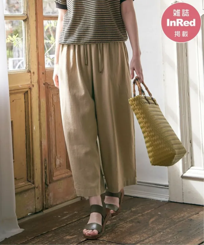 【雑誌InRed6月号掲載】麻混ベルト付きワイドパンツ sold by ikka