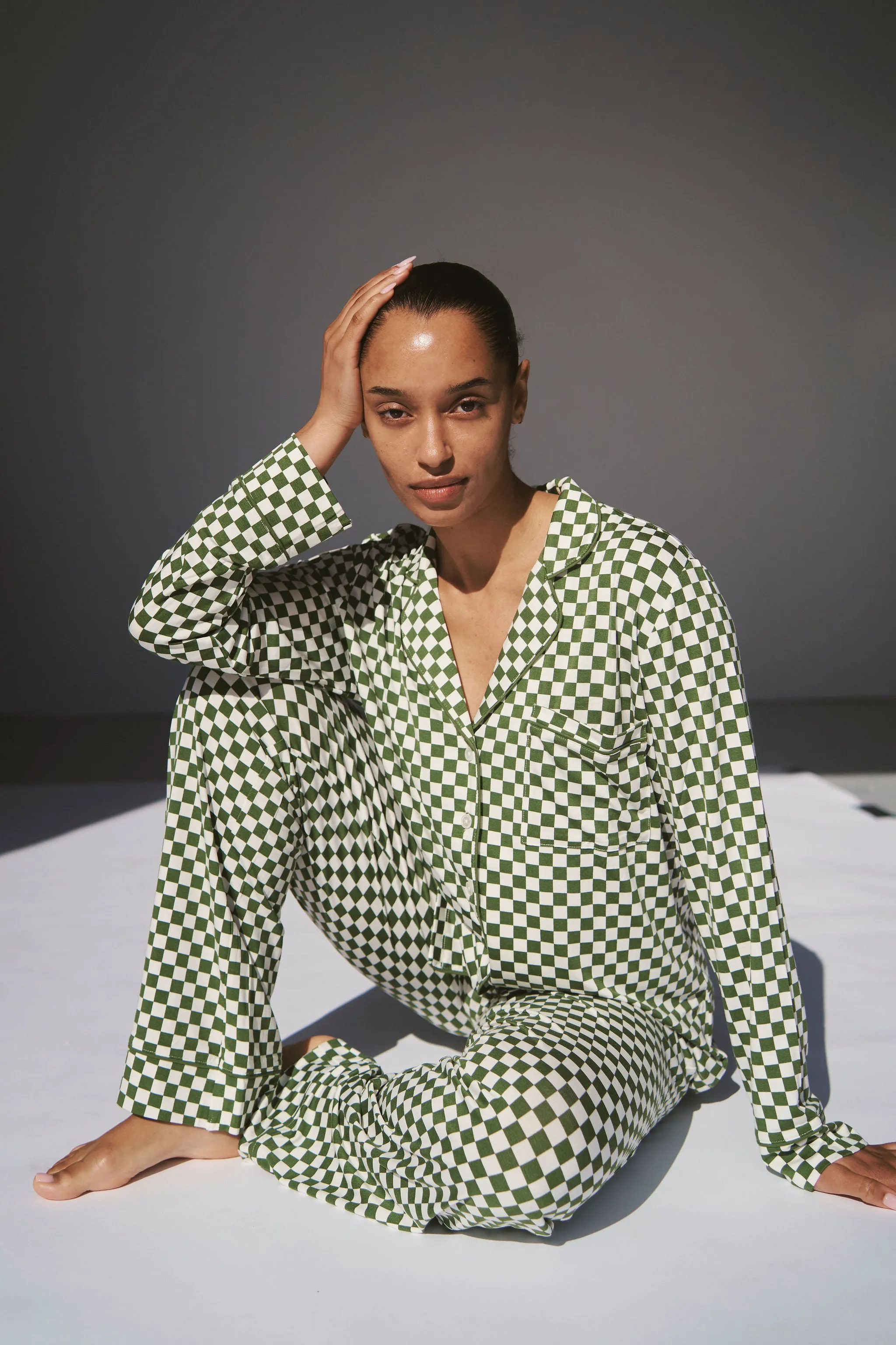 Ladies Collared Set - GREEN CHECK sold by Bambi and Birdie product image thumbnail 3