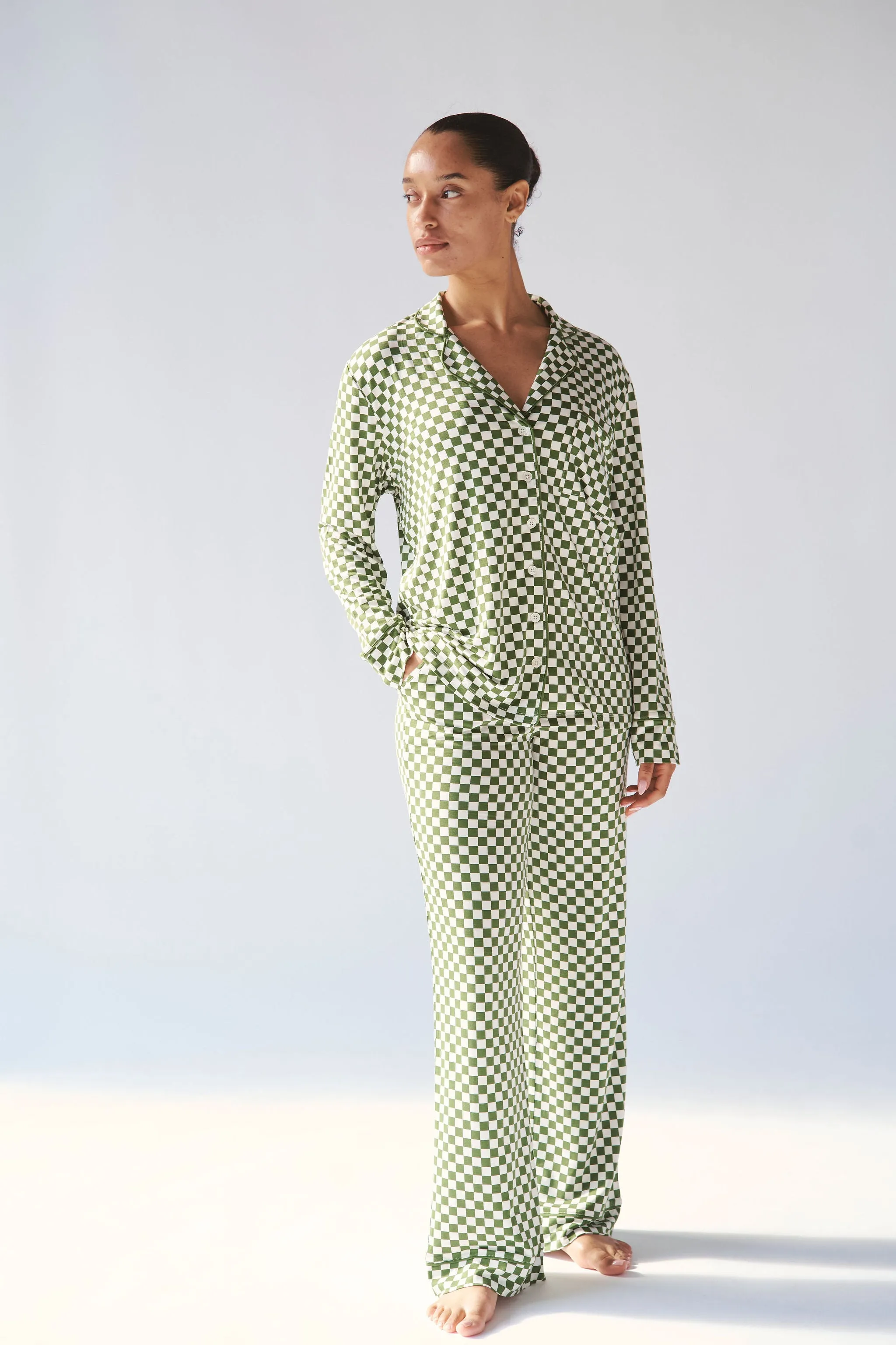 Ladies Collared Set - GREEN CHECK sold by Bambi and Birdie product image thumbnail 4