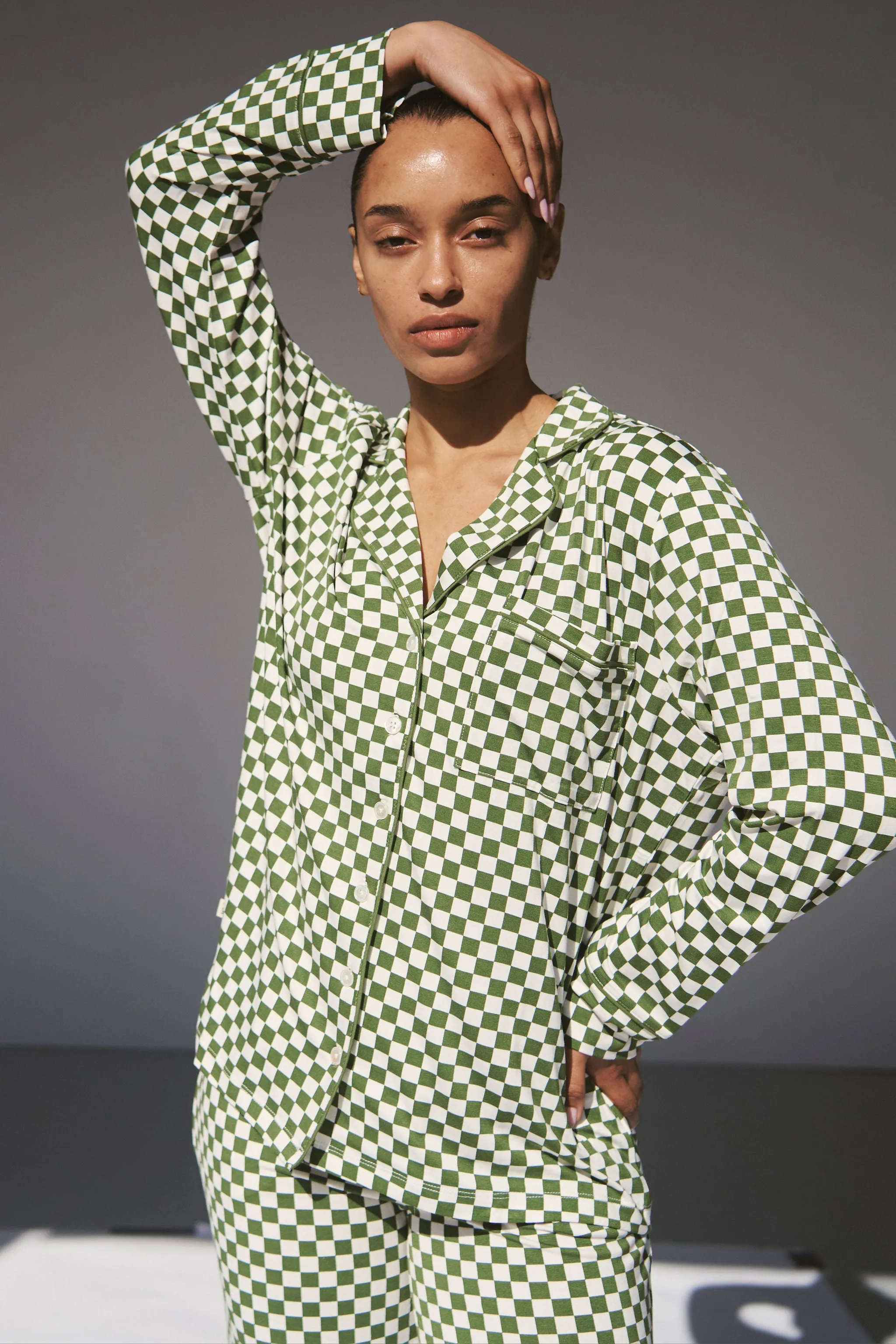Ladies Collared Set - GREEN CHECK sold by Bambi and Birdie product image thumbnail 2