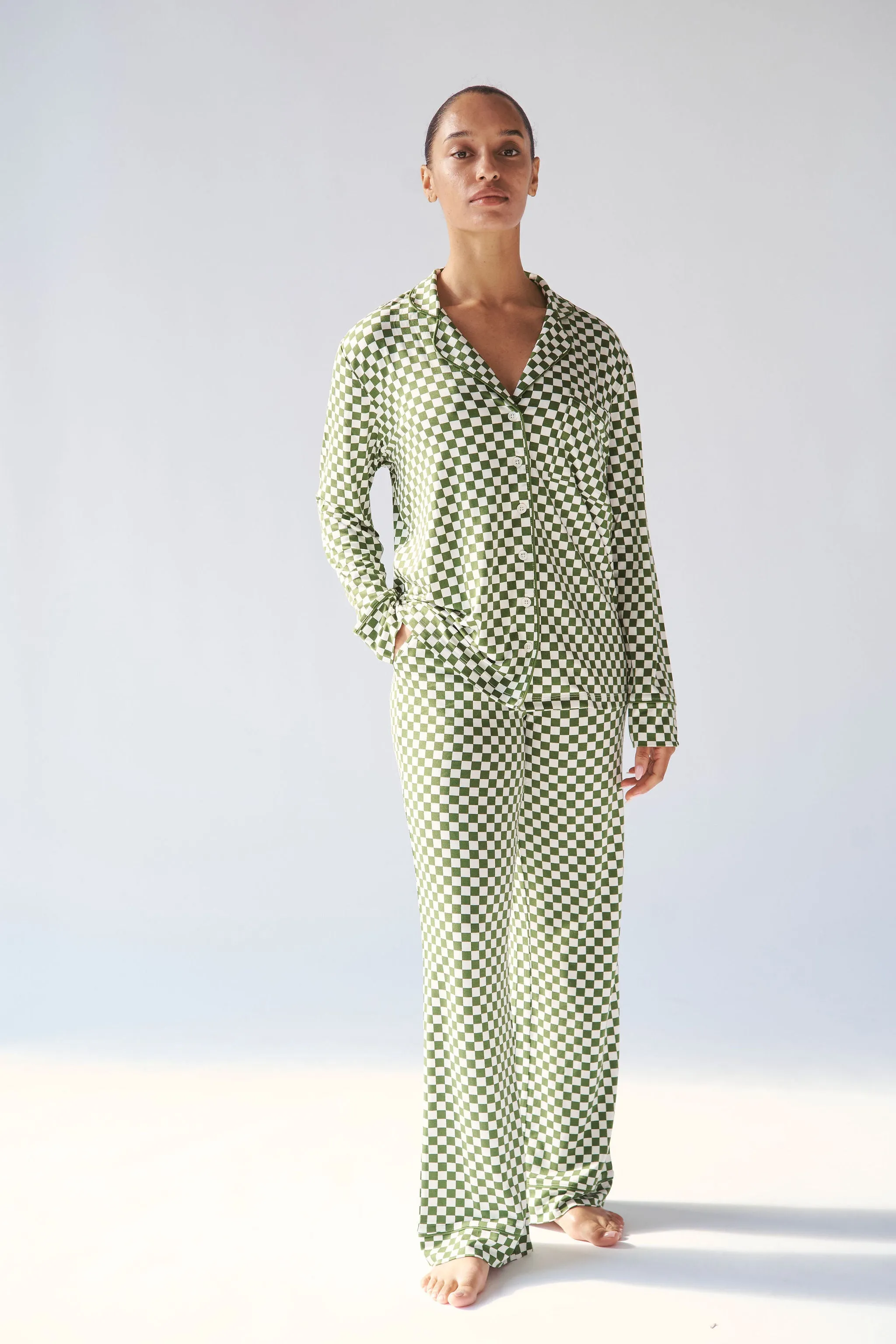Ladies Collared Set - GREEN CHECK sold by Bambi and Birdie product image thumbnail 5
