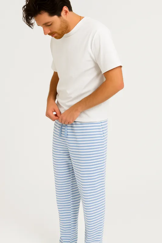 Men's Jogger Pants - BLUE STRIPE sold by Bambi and Birdie