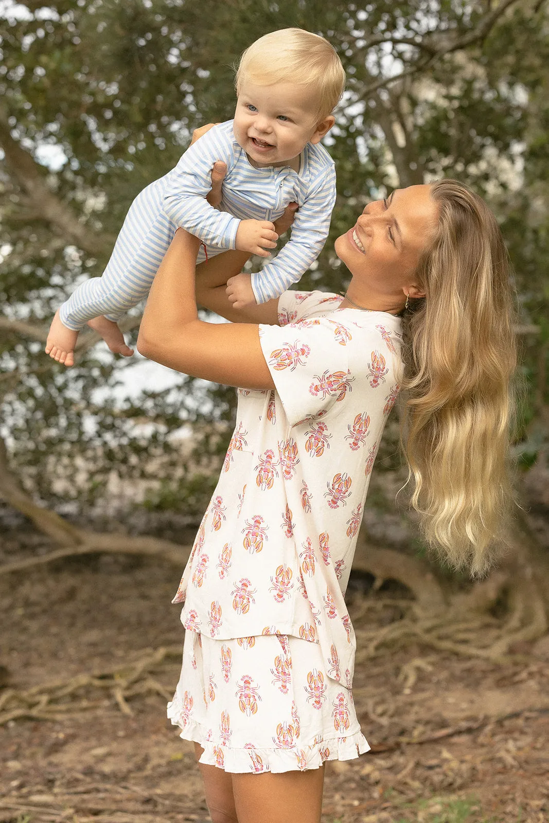 Ladies Mandarin Collar Short Set - LOBSTER sold by Bambi and Birdie product image thumbnail 4