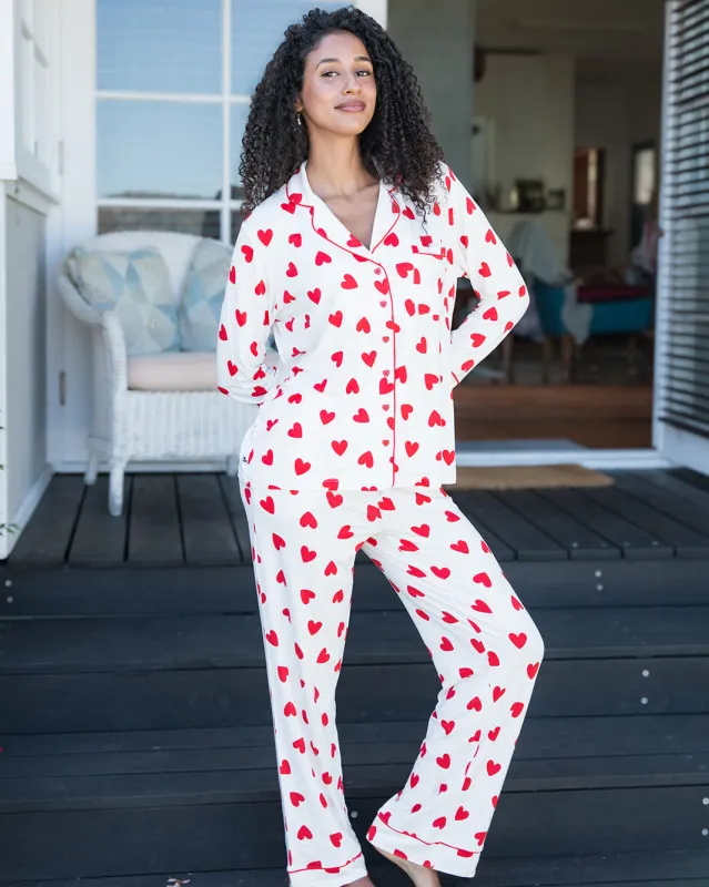 Ladies Collared Set - RED HEART made by Bambi and Birdie