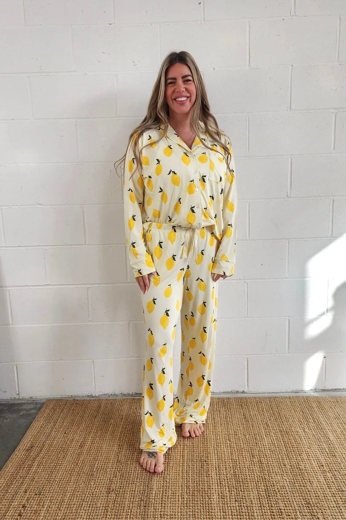 Ladies Collared Set - LEMON SORBET sold by Bambi and Birdie