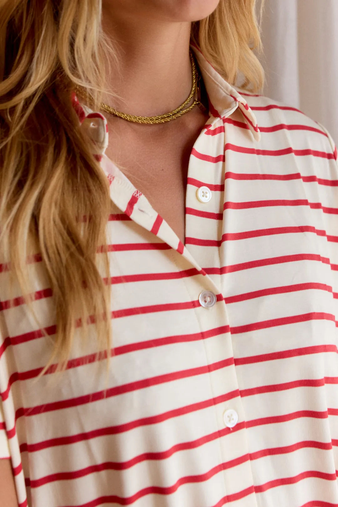 Ladies Lounge Dress - RED STRIPE sold by Bambi and Birdie product image thumbnail 2