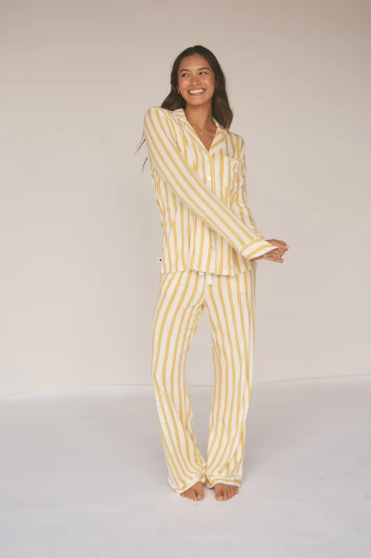 Ladies Collared Set - LEMON STRIPE made by Bambi and Birdie