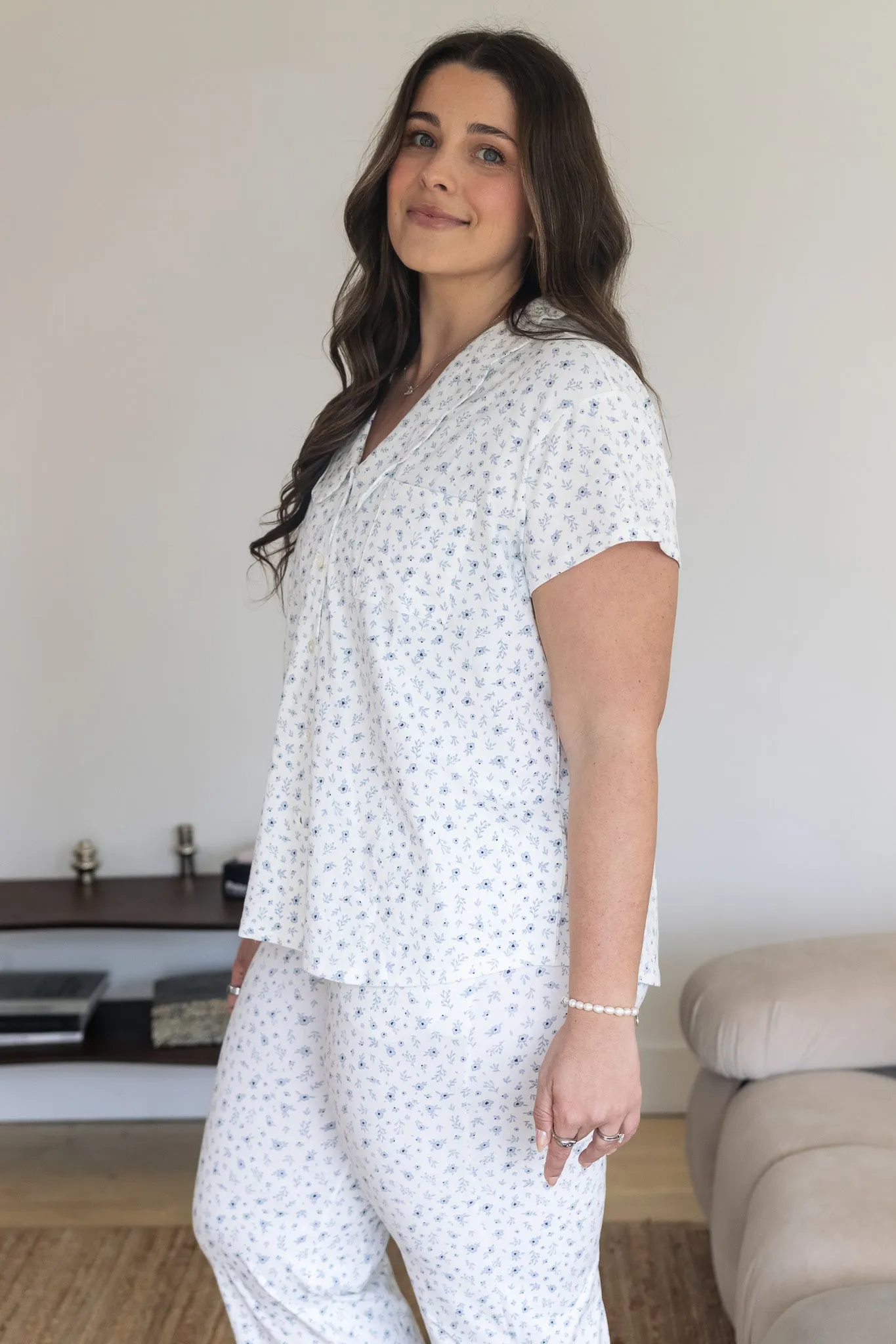 Ladies Scalloped Collared Pant Set - SOMETHING BLUE sold by Bambi and Birdie product image thumbnail 4