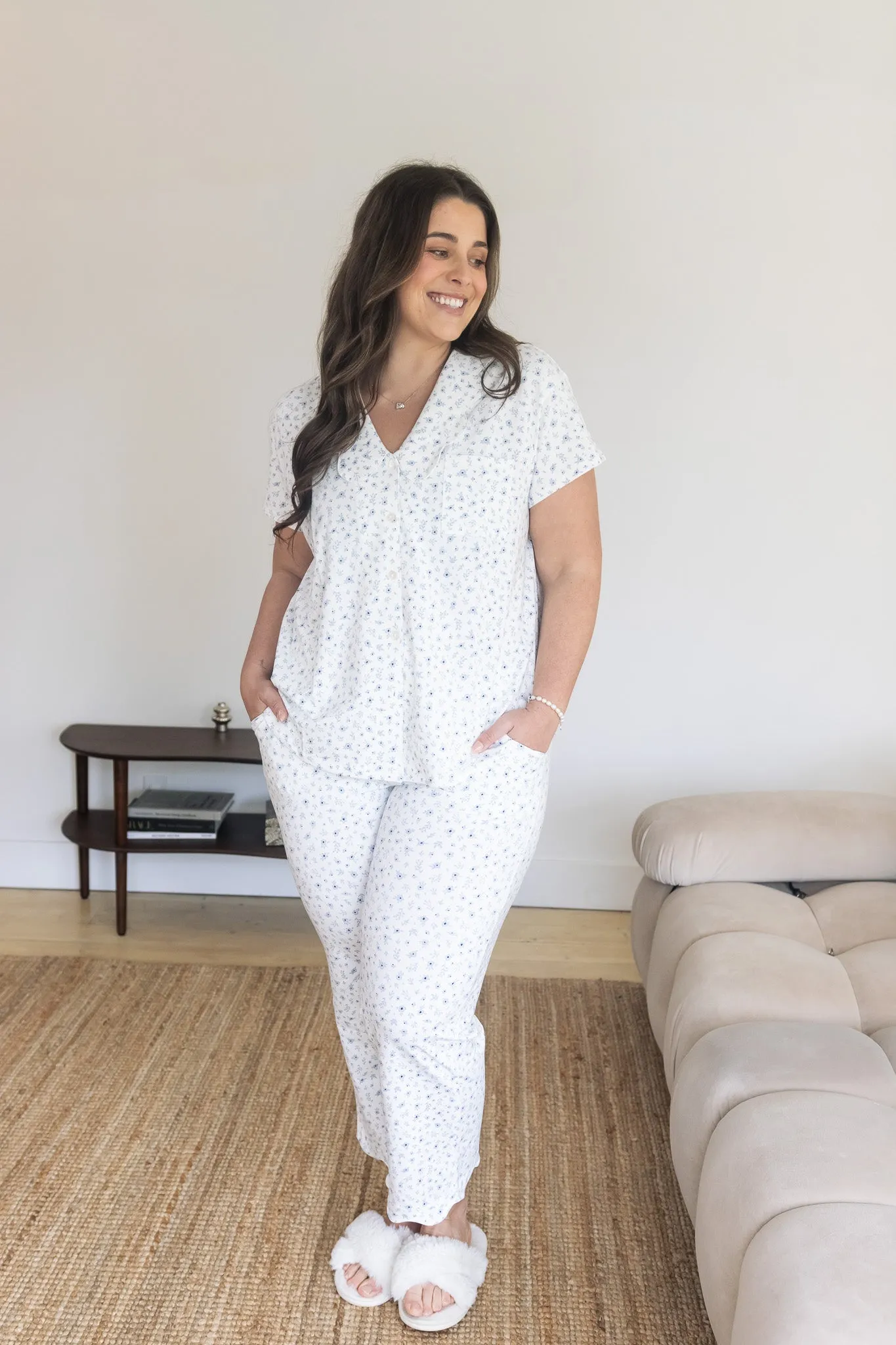 Ladies Scalloped Collared Pant Set - SOMETHING BLUE sold by Bambi and Birdie product image thumbnail 3