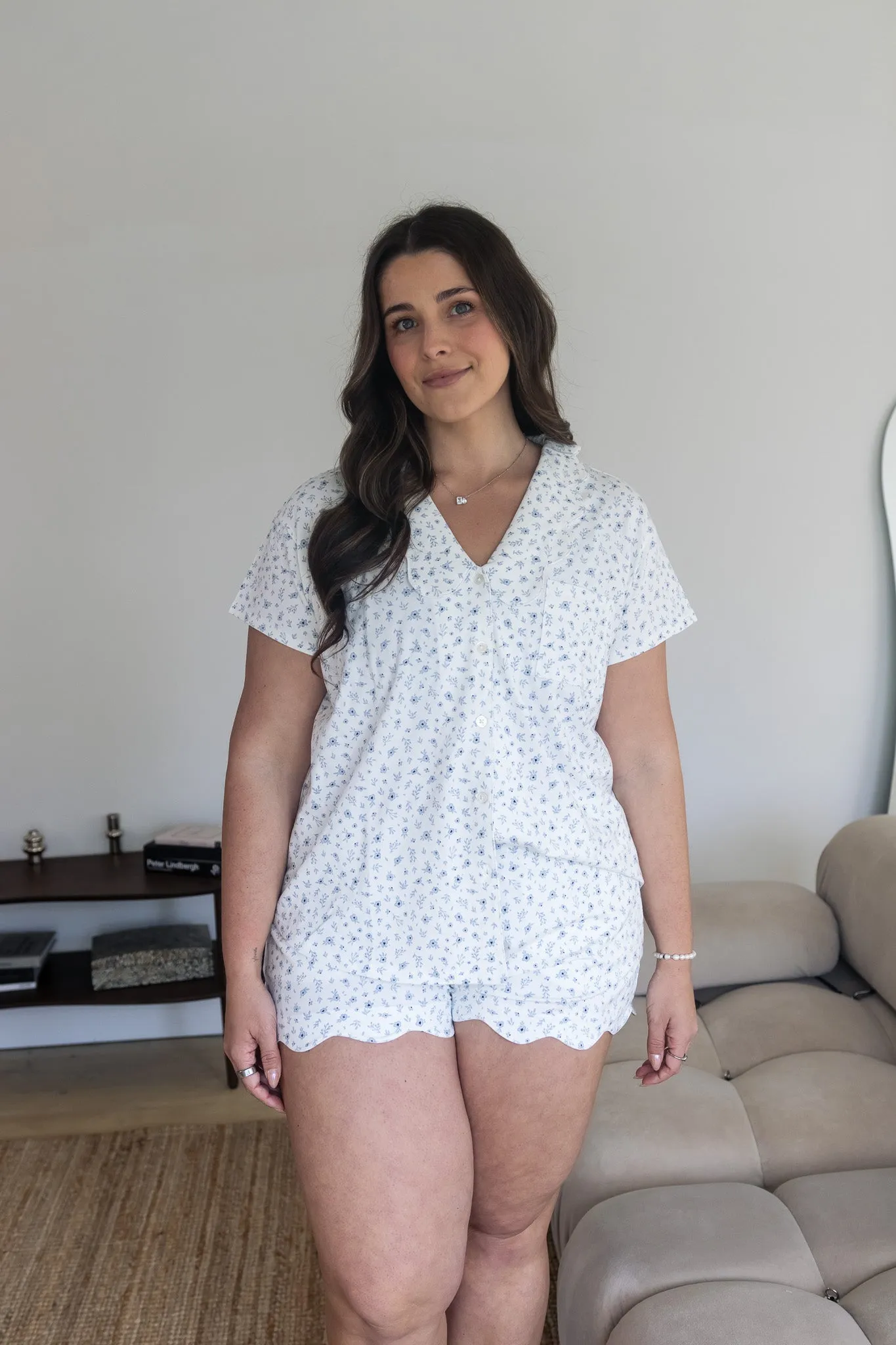 Ladies Scalloped Collared Short Set - SOMETHING BLUE sold by Bambi and Birdie product image thumbnail 4