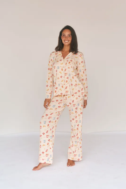 Ladies Collared Set - BREAKFAST IN BED made by Bambi and Birdie