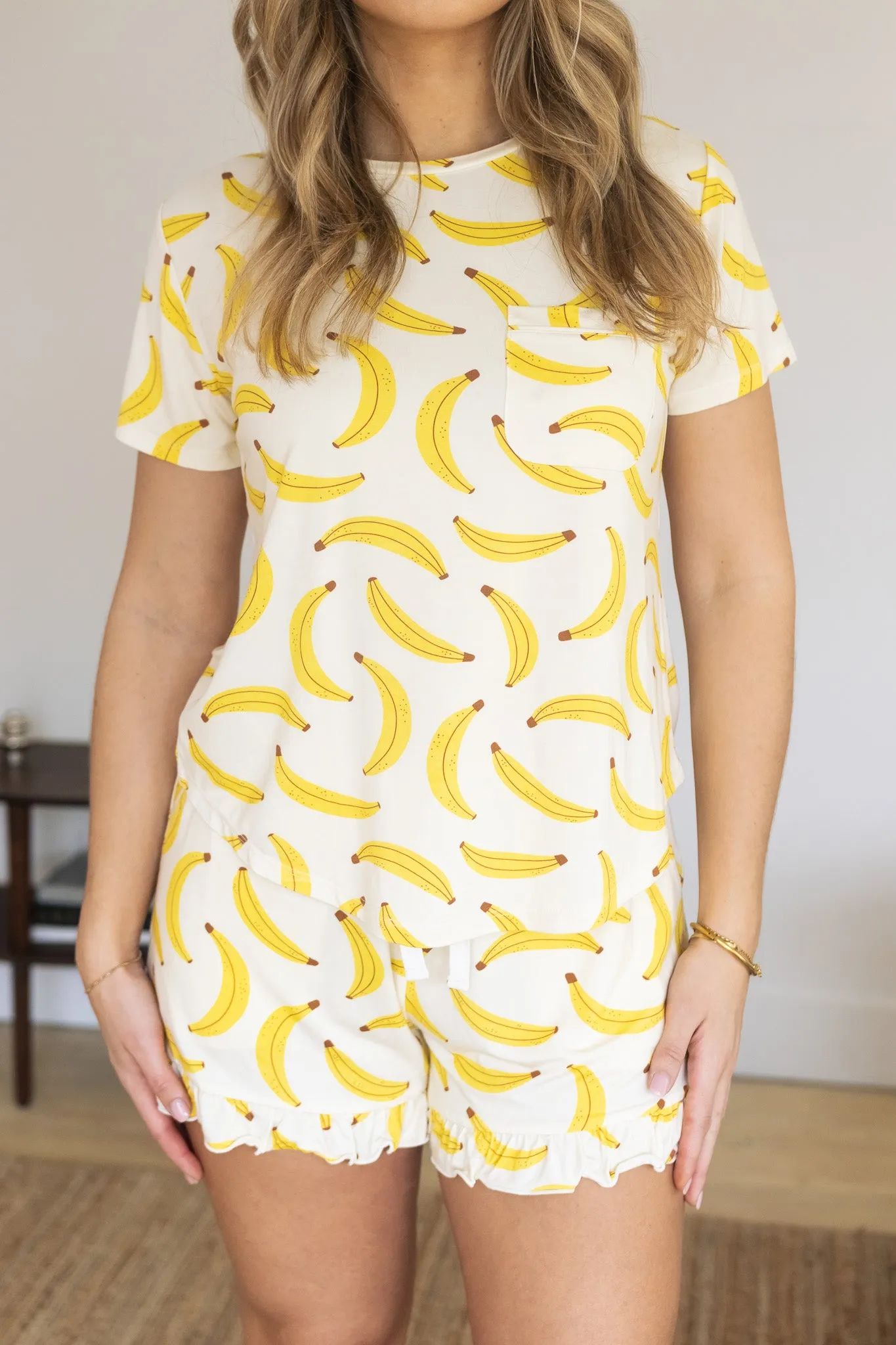 Ladies Ruffled Short Set - GO BANANAS sold by Bambi and Birdie product image thumbnail 3