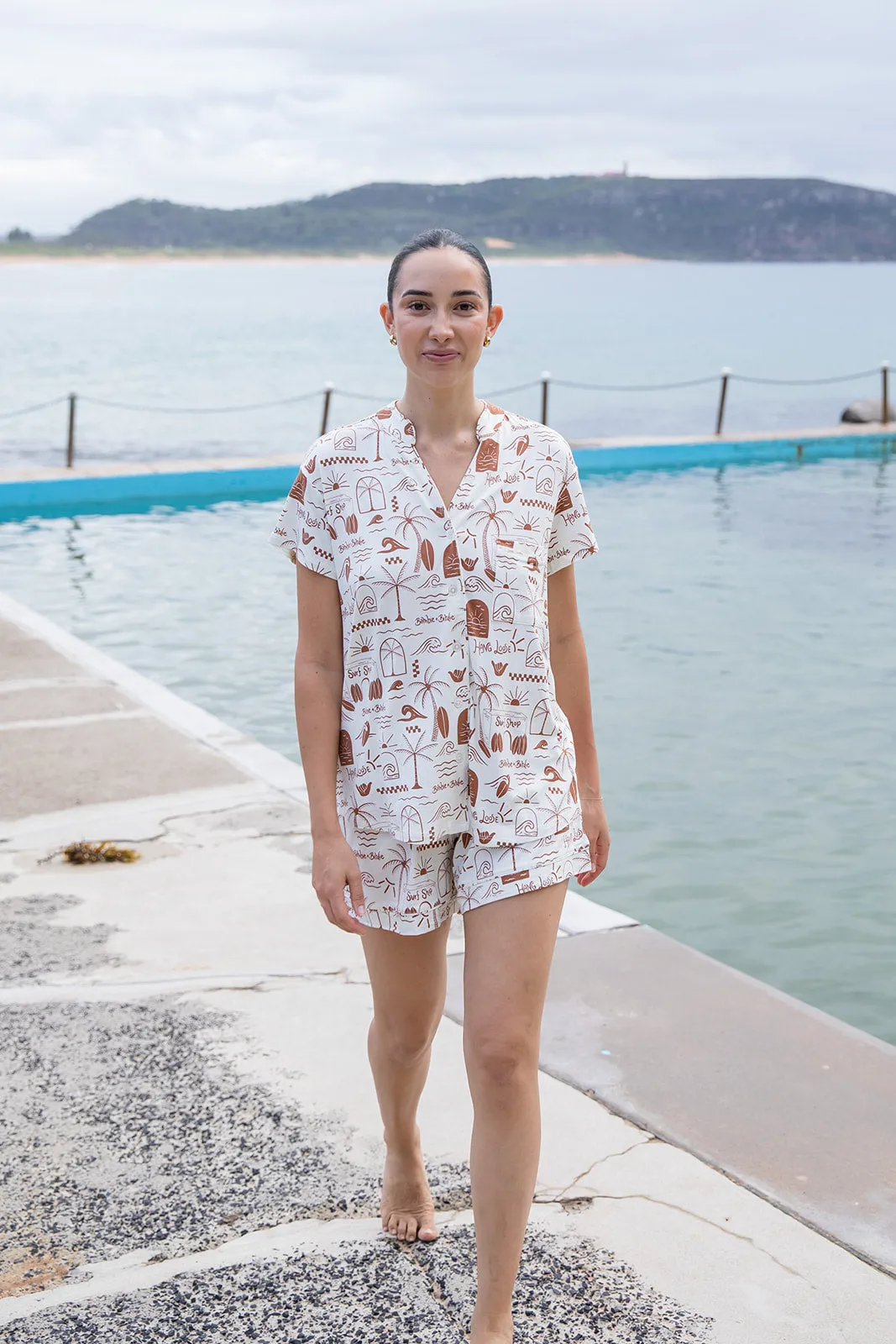 Ladies Mandarin Collar Short Set - SURF SHACK sold by Bambi and Birdie product image thumbnail 2