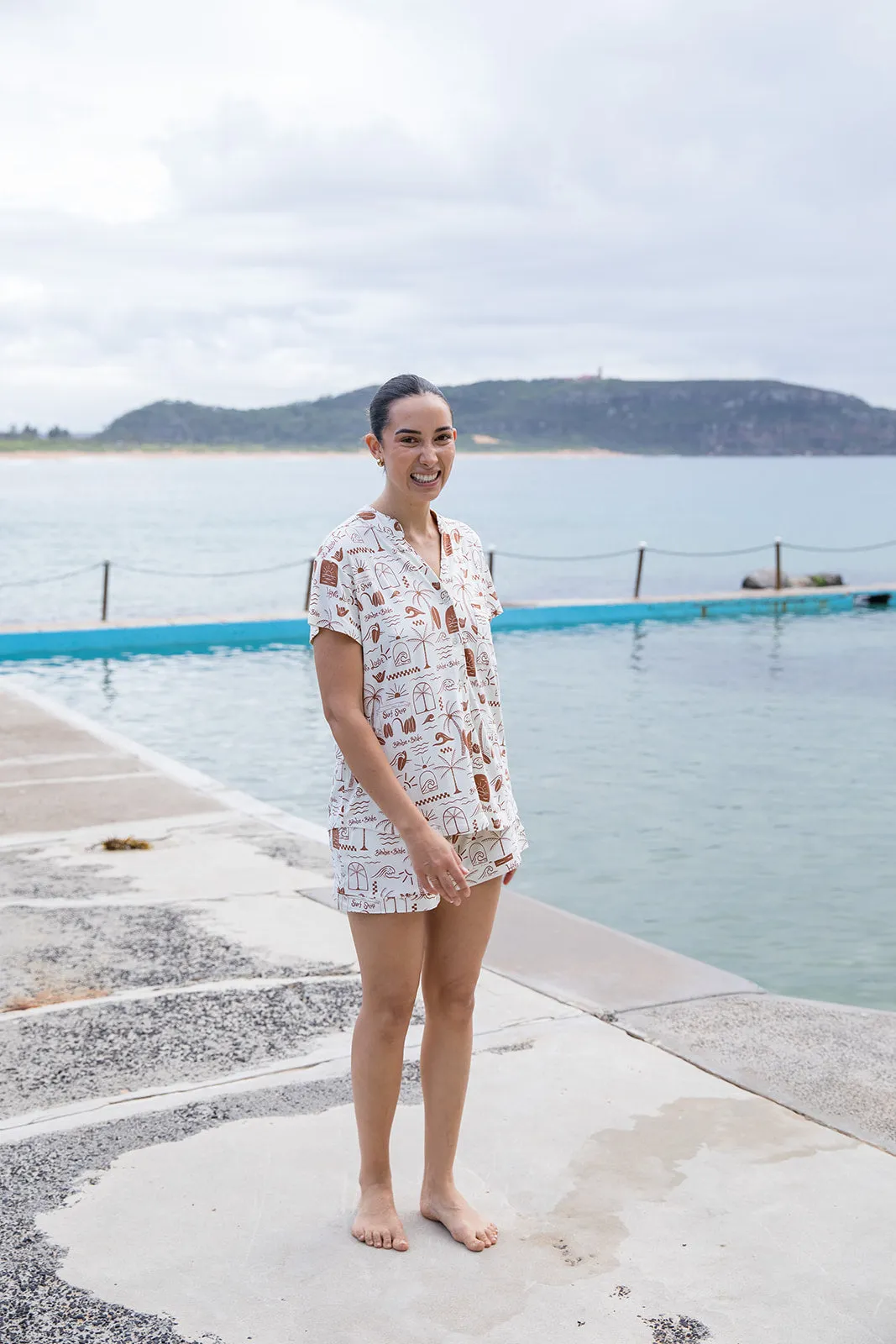 Ladies Mandarin Collar Short Set - SURF SHACK sold by Bambi and Birdie product image thumbnail 3