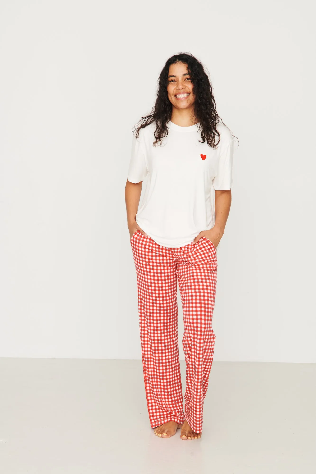 Ladies Boxer Pant Set - RED GINGHAM sold by Bambi and Birdie product image thumbnail 5