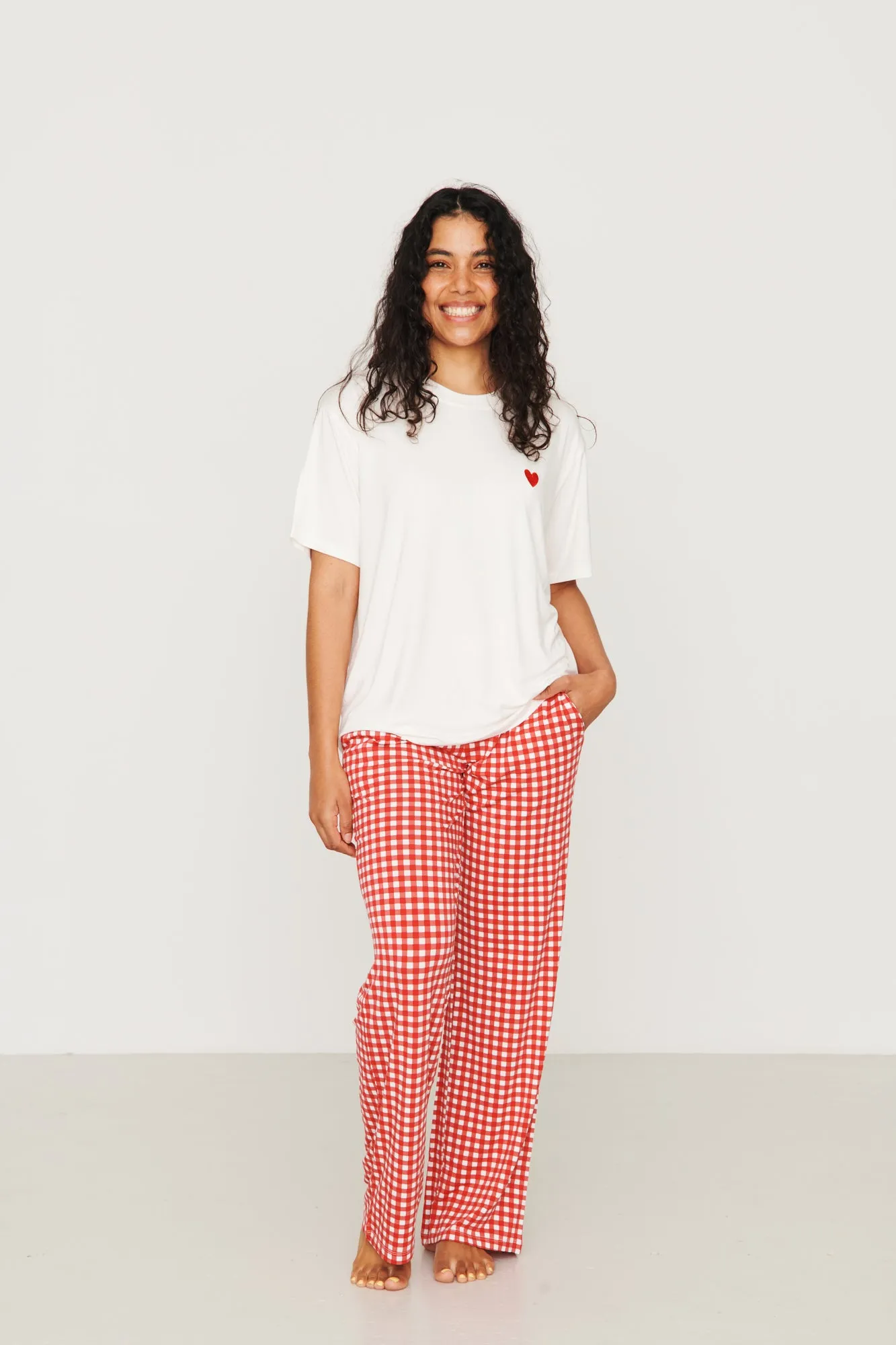 Ladies Boxer Pant Set - RED GINGHAM sold by Bambi and Birdie product image thumbnail 3