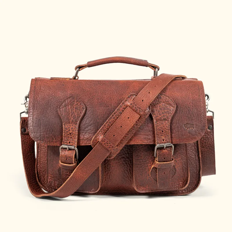 Ryder Reserve Bison Leather Briefcase | Brown made by Buffalo Jackson
