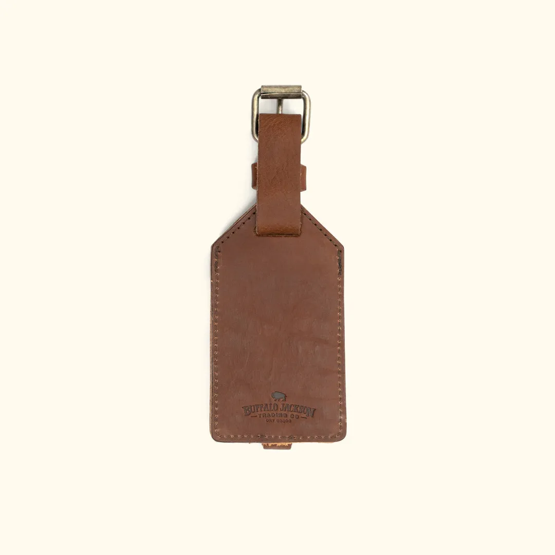 Dakota Leather Luggage Tag | Chestnut Brown sold by Buffalo Jackson product image thumbnail 3
