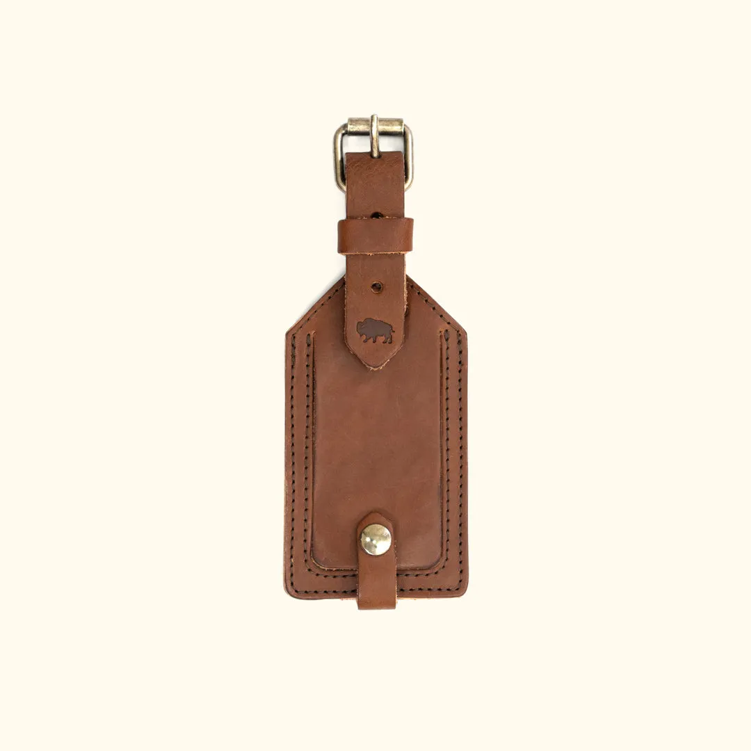 Dakota Leather Luggage Tag | Chestnut Brown sold by Buffalo Jackson