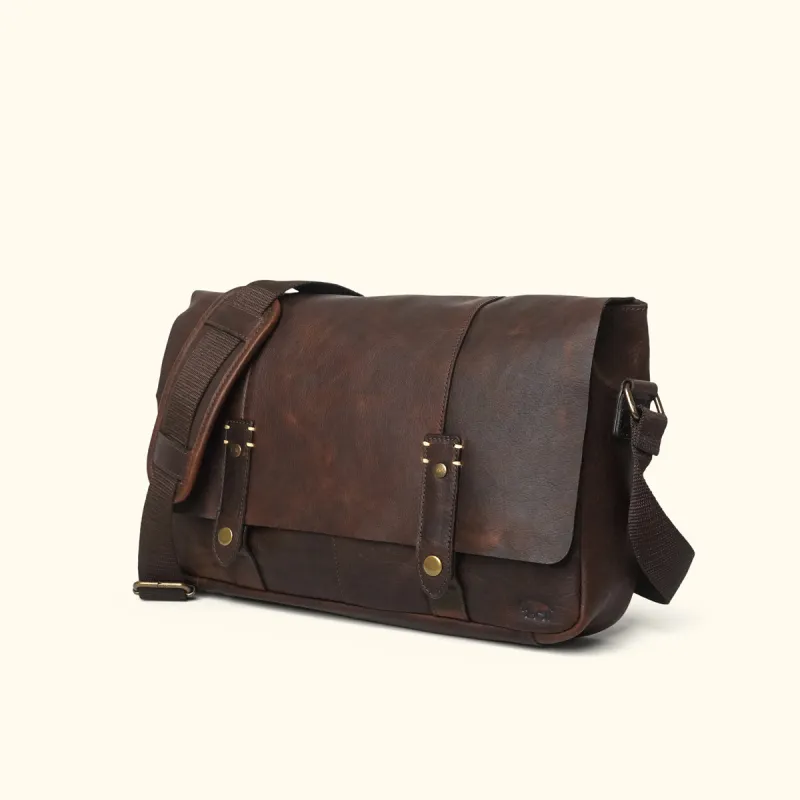 Walker Leather Messenger Bag | Vintage Oak sold by Buffalo Jackson