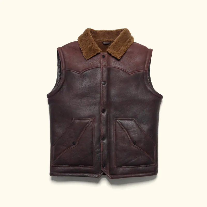 Jackson Leather Shearling Vest | Brown sold by Buffalo Jackson