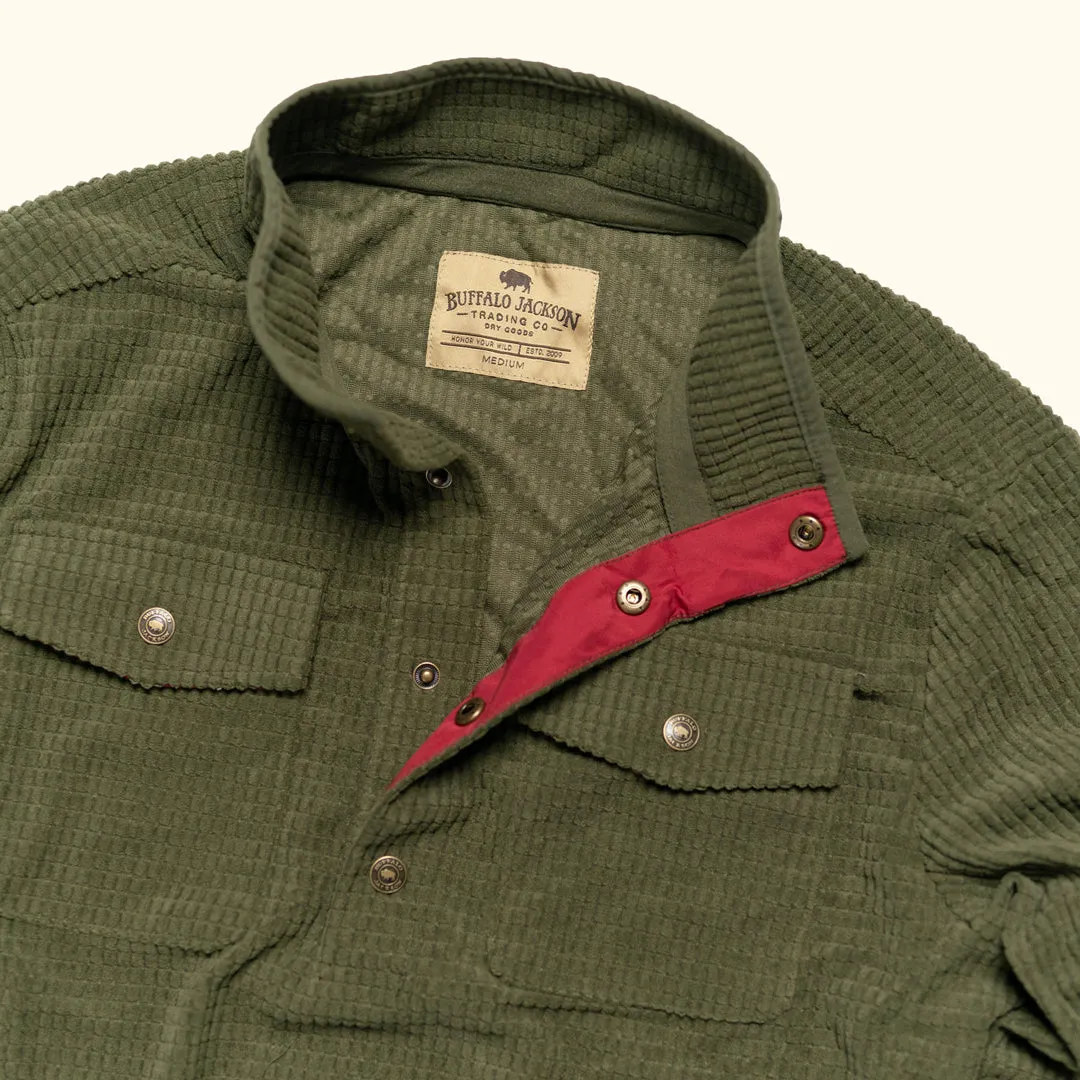 Yosemite Waffle Fleece Pullover | Moss Green sold by Buffalo Jackson product image thumbnail 4
