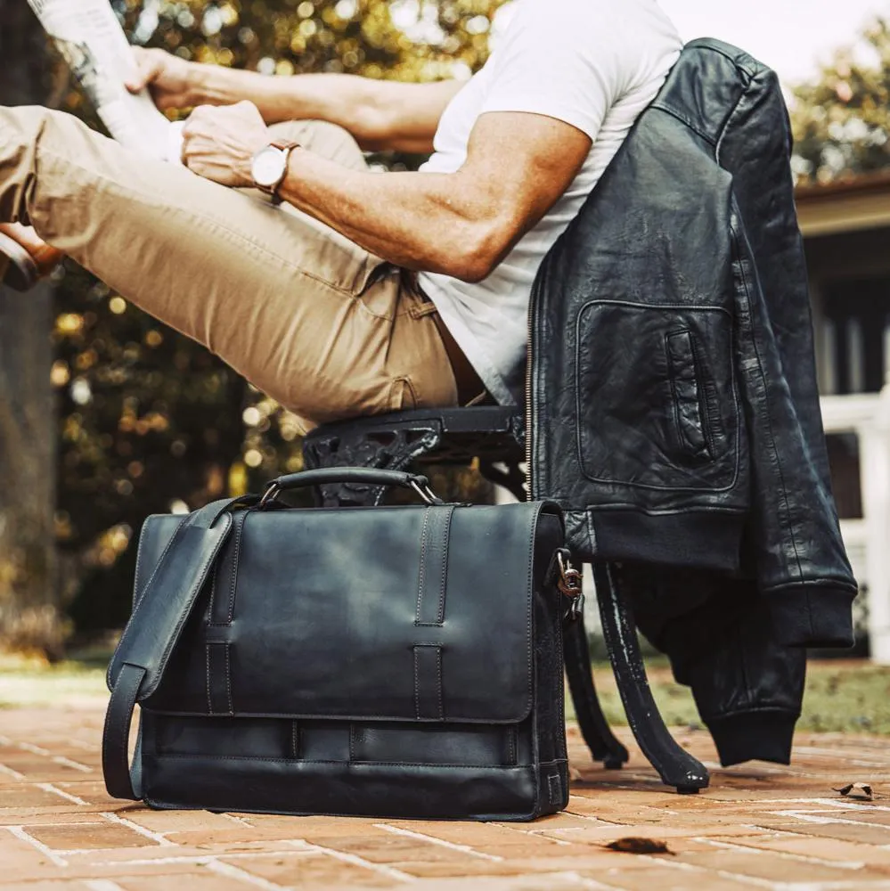 Maverick Leather Bomber Jacket | Vintage Black sold by Buffalo Jackson product image thumbnail 3