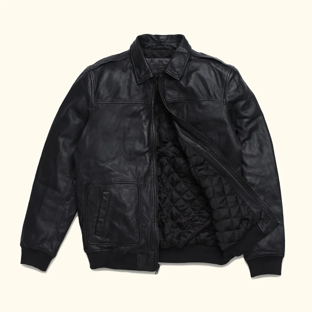 Maverick Leather Bomber Jacket | Vintage Black sold by Buffalo Jackson product image thumbnail 2