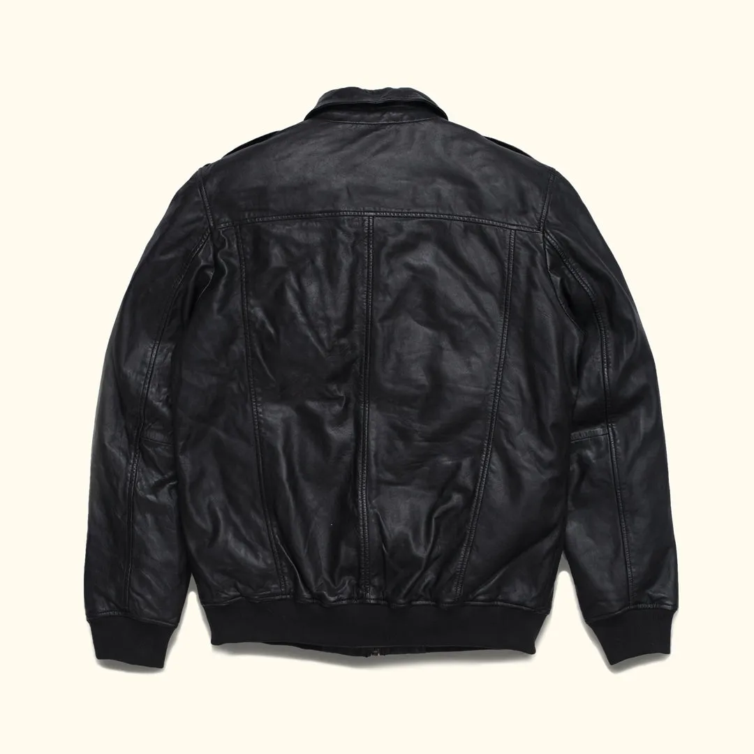 Maverick Leather Bomber Jacket | Vintage Black sold by Buffalo Jackson product image thumbnail 4