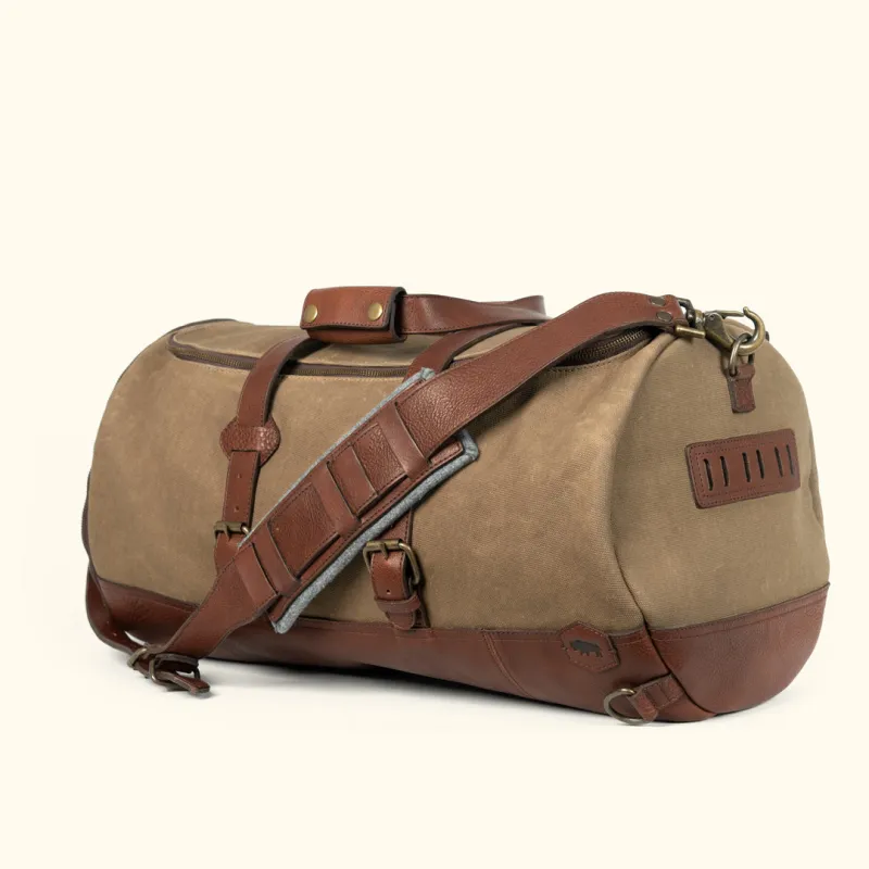 Dakota Reserve Waxed Canvas Duffle Bag/Backpack | Field Khaki sold by Buffalo Jackson