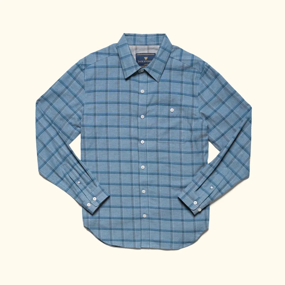 Windsor Cotton Shirt | Sky Pane sold by Buffalo Jackson