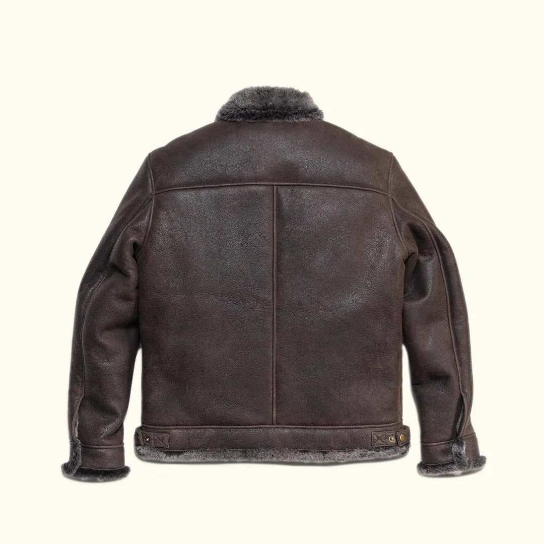 Shearling Leather Bomber Jacket | Espresso Brown sold by Buffalo Jackson product image thumbnail 4