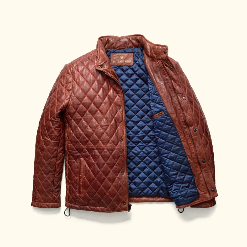 Highlands Quilted Leather Jacket | Whiskey Brown sold by Buffalo Jackson