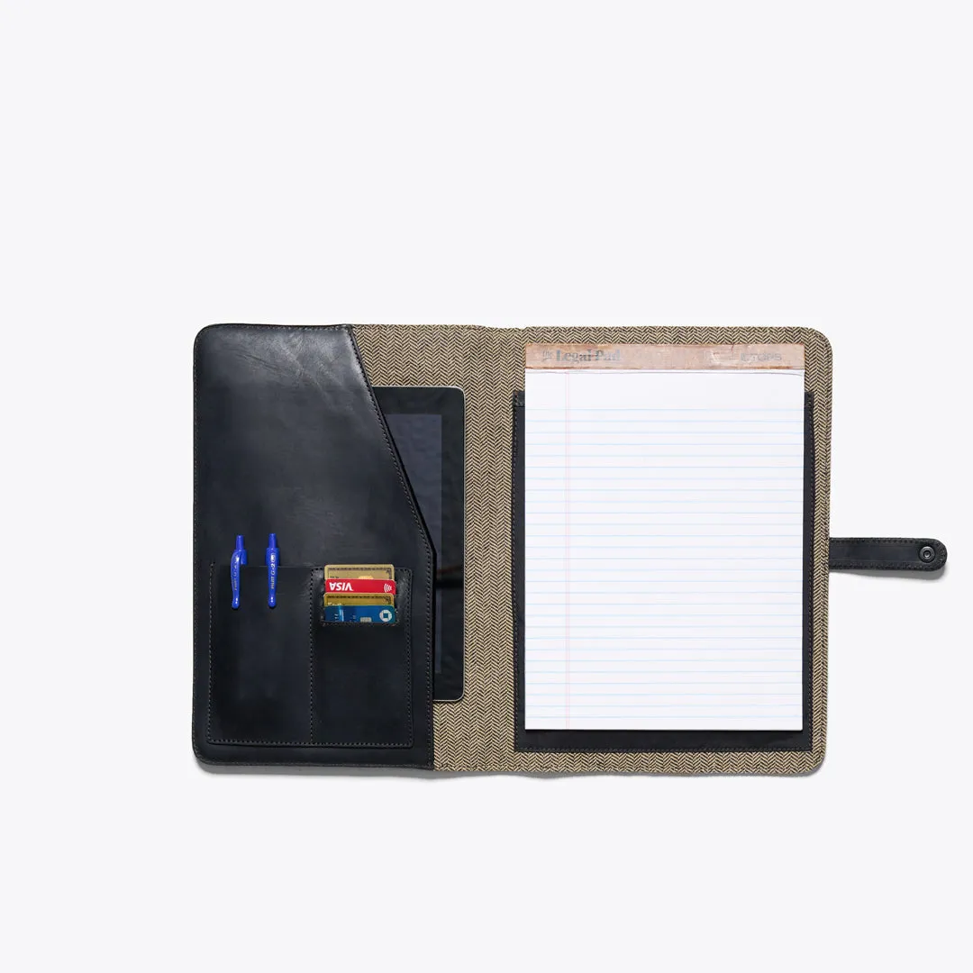 Limited Edition Jefferson Leather Travel Portfolio | Black sold by Buffalo Jackson
