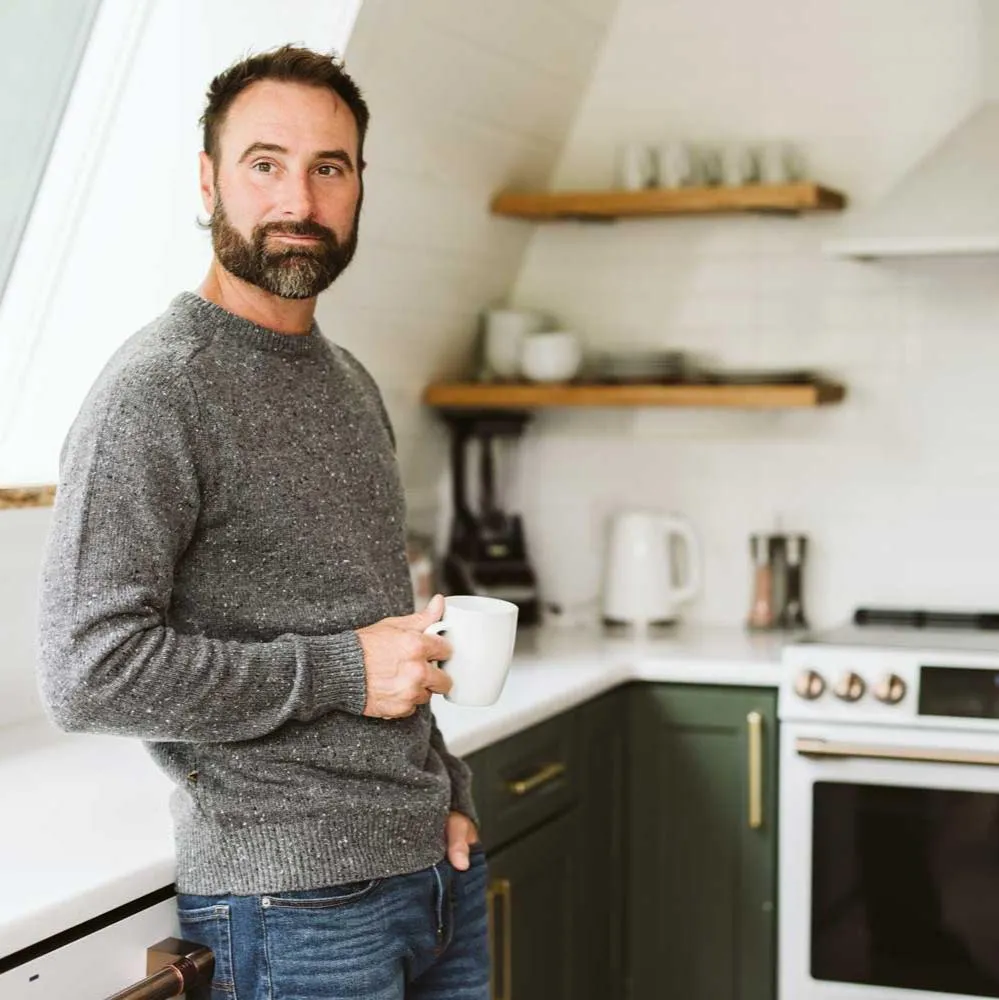 Crewneck Wool Sweater | Charcoal Gray Fleck sold by Buffalo Jackson product image thumbnail 3