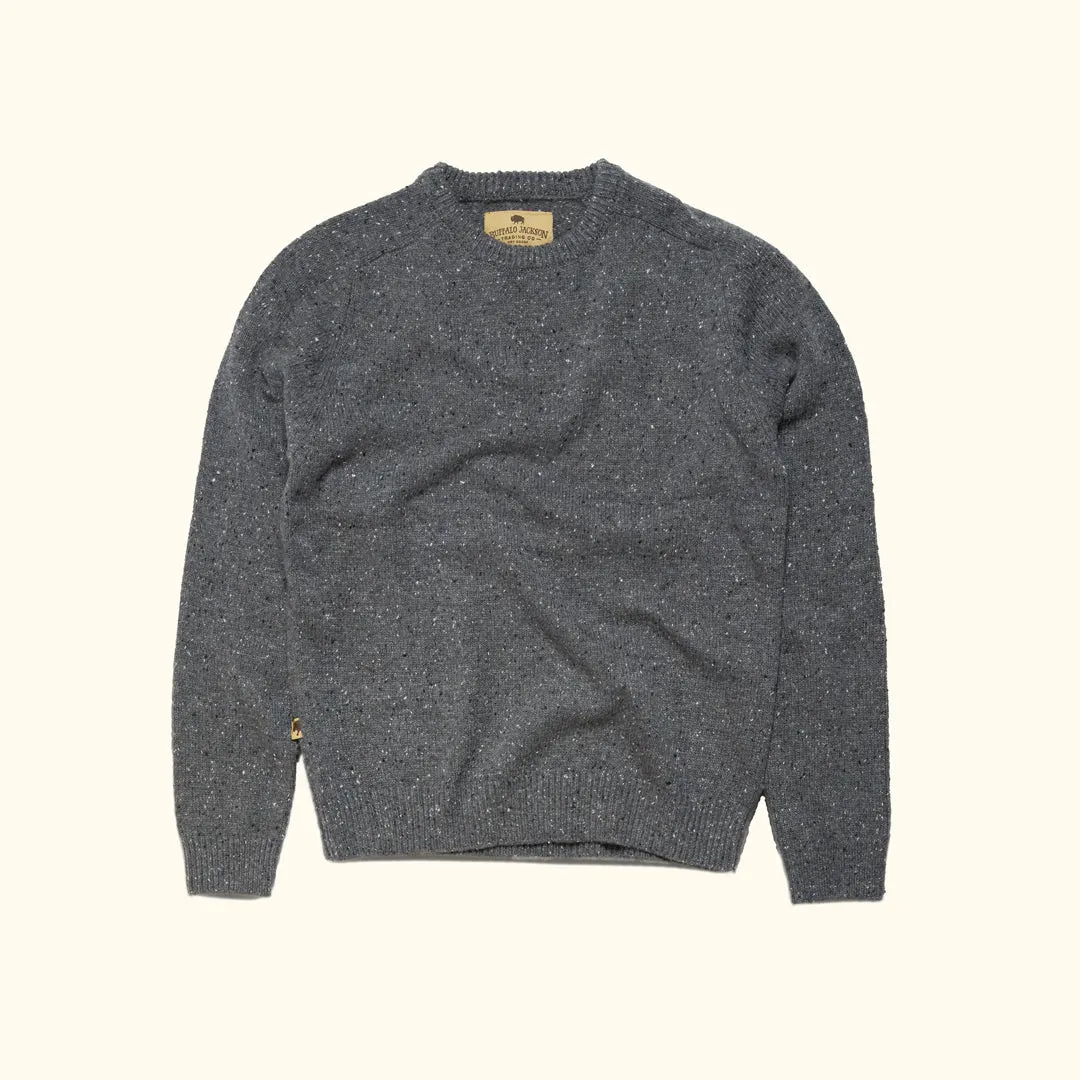 Crewneck Wool Sweater | Charcoal Gray Fleck sold by Buffalo Jackson product image thumbnail 2