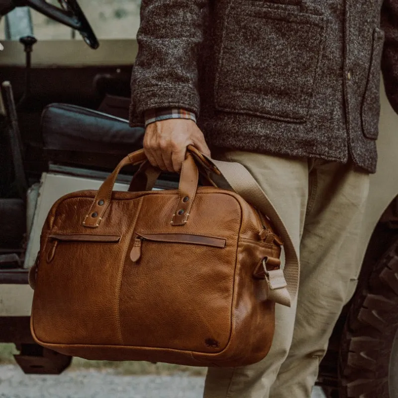 Walker Leather Pilot Bag | Rustic Tan sold by Buffalo Jackson